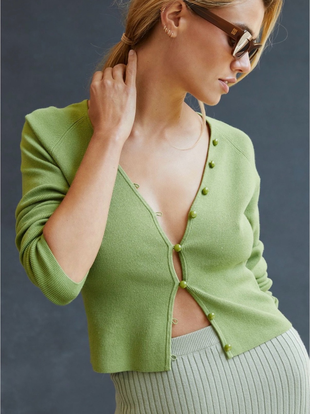 Maeve Isabella Cropped Cardigan Sweater - Size M